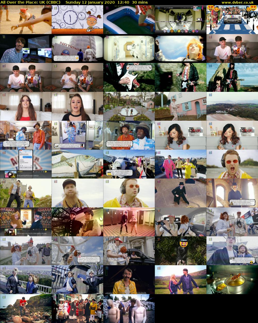 All Over The Place: UK (CBBC) Sunday 12 January 2020 12:40 - 13:10