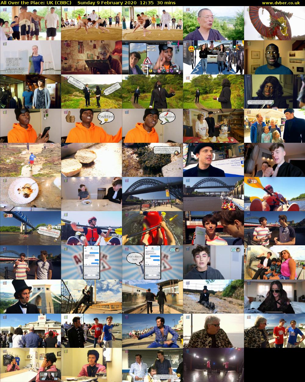 All Over The Place: UK (CBBC) Sunday 9 February 2020 12:35 - 13:05