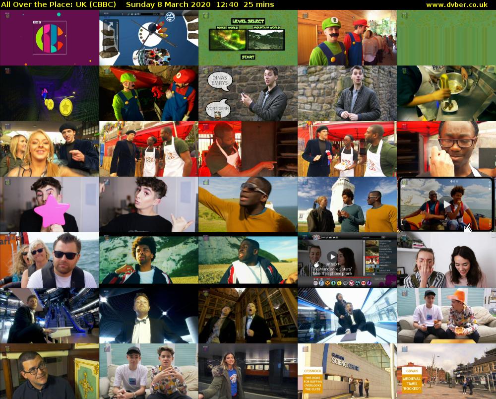 All Over The Place: UK (CBBC) Sunday 8 March 2020 12:40 - 13:05
