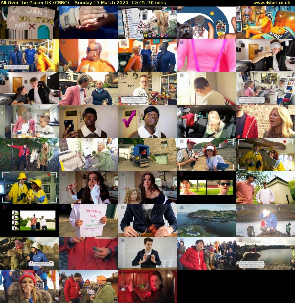All Over The Place: UK (CBBC) Sunday 15 March 2020 12:45 - 13:15