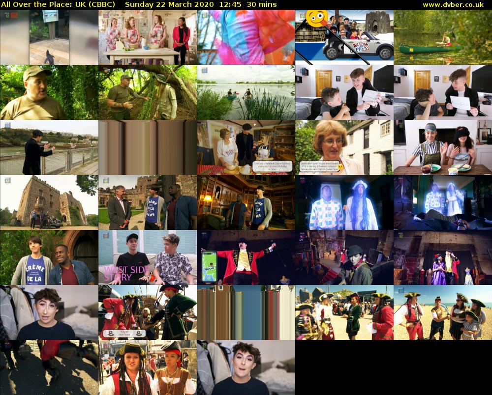 All Over The Place: UK (CBBC) Sunday 22 March 2020 12:45 - 13:15