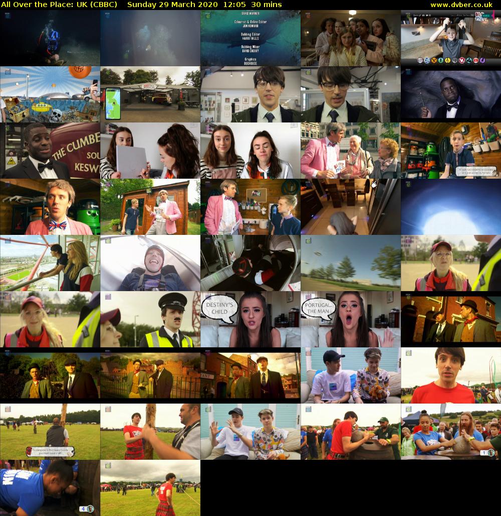 All Over The Place: UK (CBBC) Sunday 29 March 2020 12:05 - 12:35