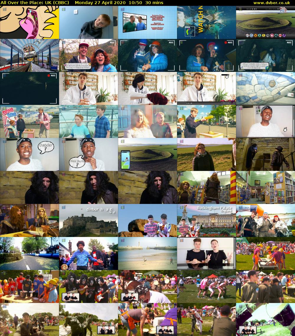 All Over The Place: UK (CBBC) Monday 27 April 2020 10:50 - 11:20