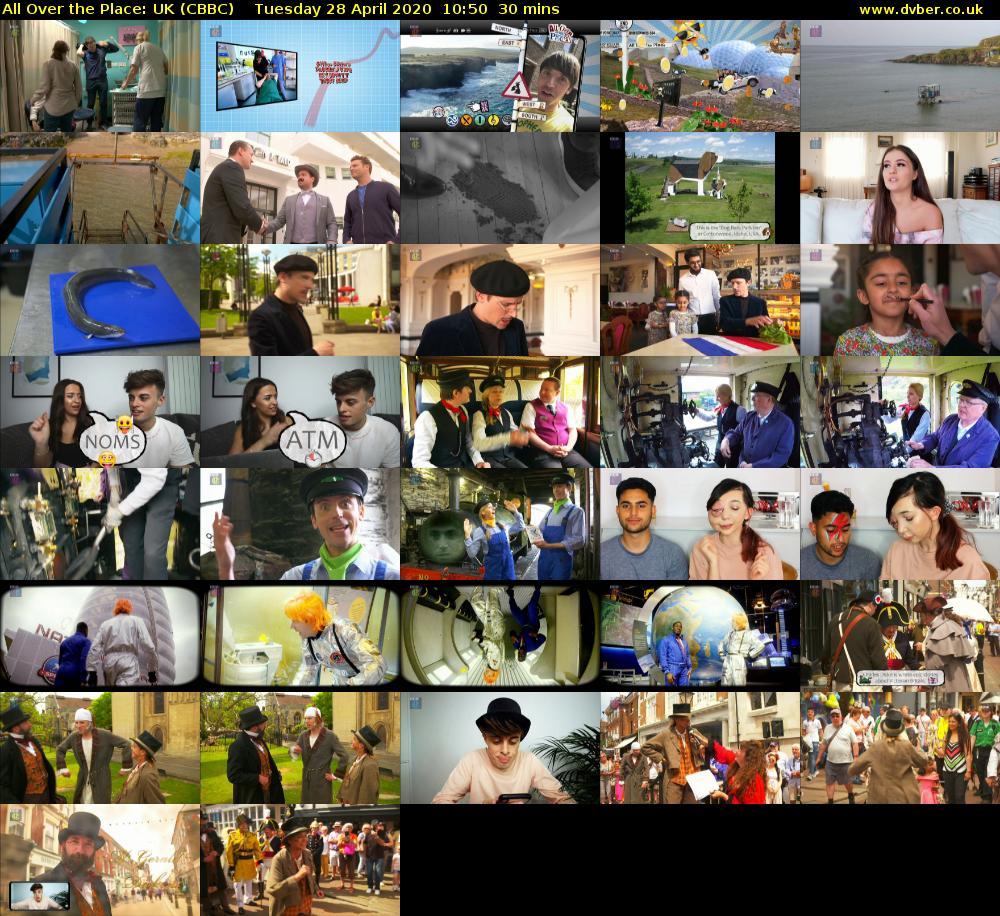 All Over The Place: UK (CBBC) Tuesday 28 April 2020 10:50 - 11:20