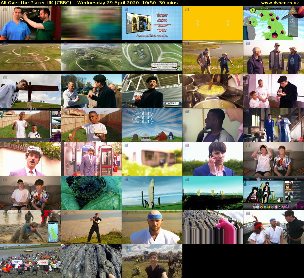 All Over The Place: UK (CBBC) Wednesday 29 April 2020 10:50 - 11:20