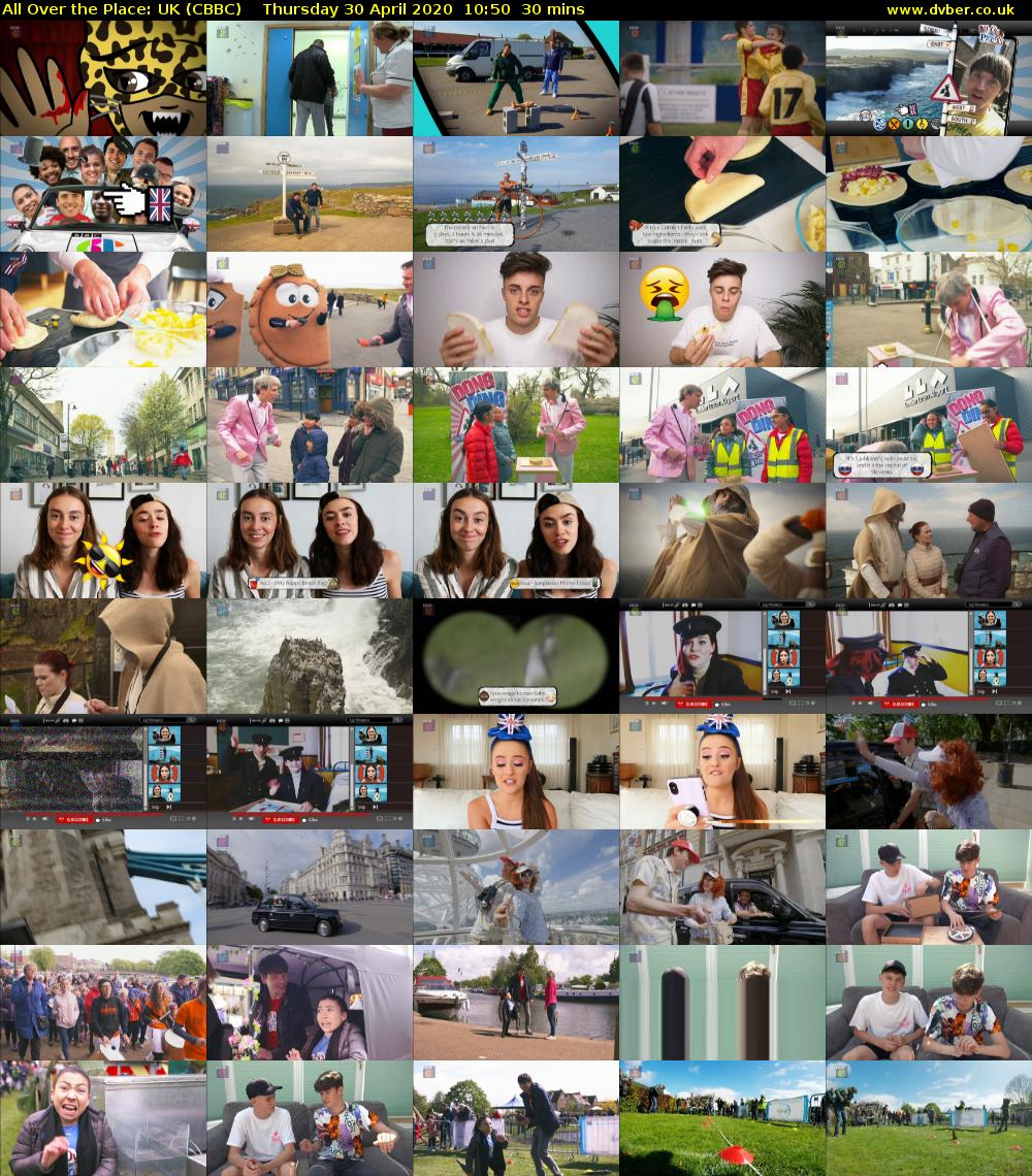 All Over The Place: UK (CBBC) Thursday 30 April 2020 10:50 - 11:20
