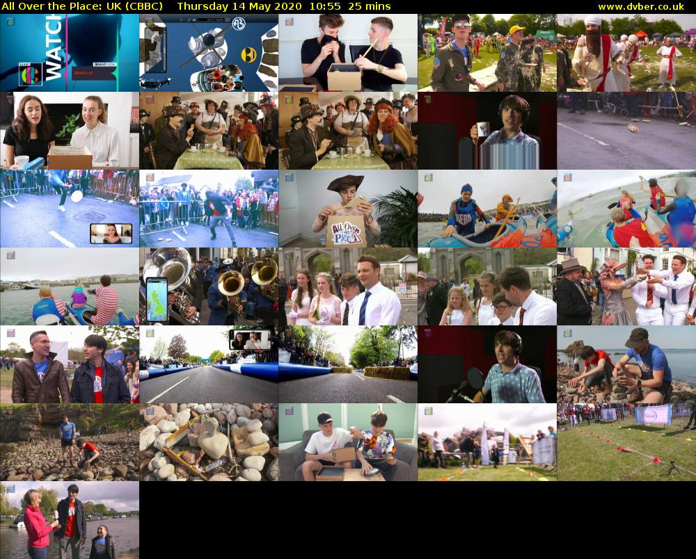 All Over The Place: UK (CBBC) Thursday 14 May 2020 10:55 - 11:20