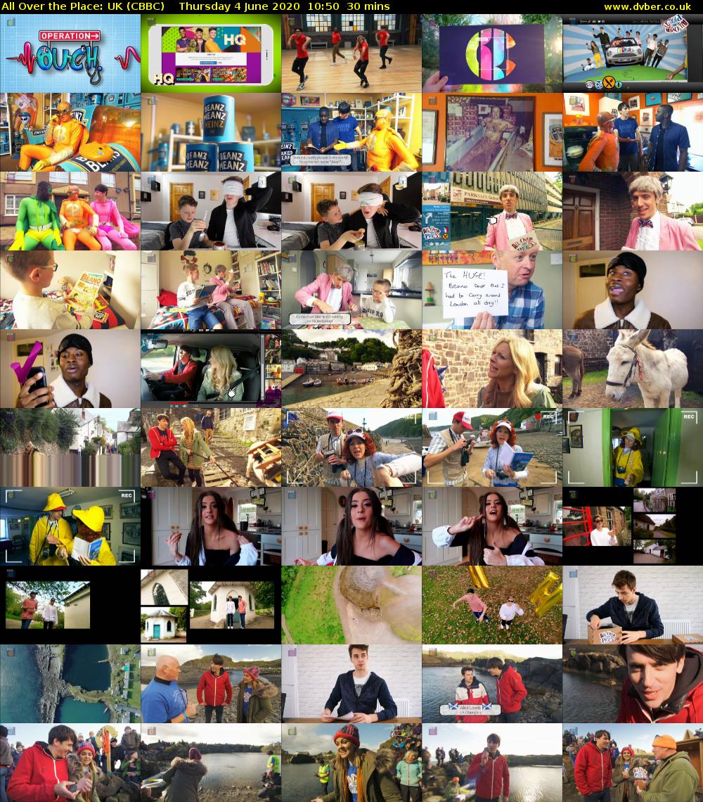 All Over The Place: UK (CBBC) Thursday 4 June 2020 10:50 - 11:20