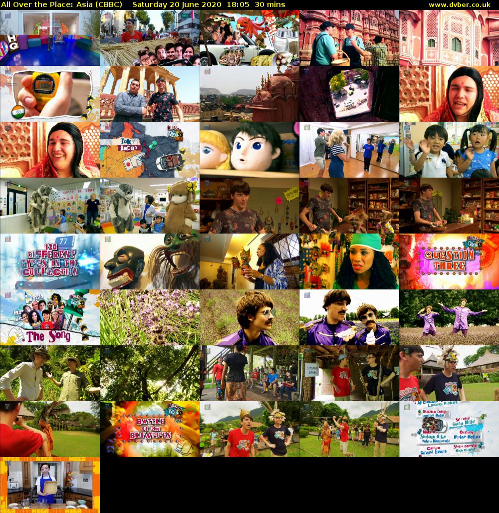 All Over the Place: Asia (CBBC) Saturday 20 June 2020 18:05 - 18:35