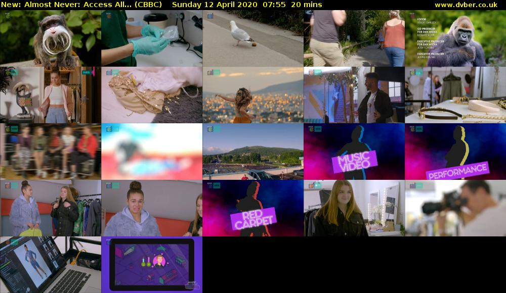 Almost Never: Access All... (CBBC) Sunday 12 April 2020 07:55 - 08:15