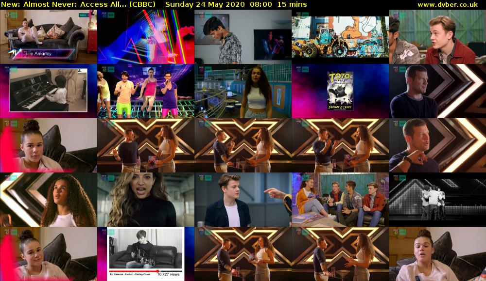 Almost Never: Access All... (CBBC) Sunday 24 May 2020 08:00 - 08:15