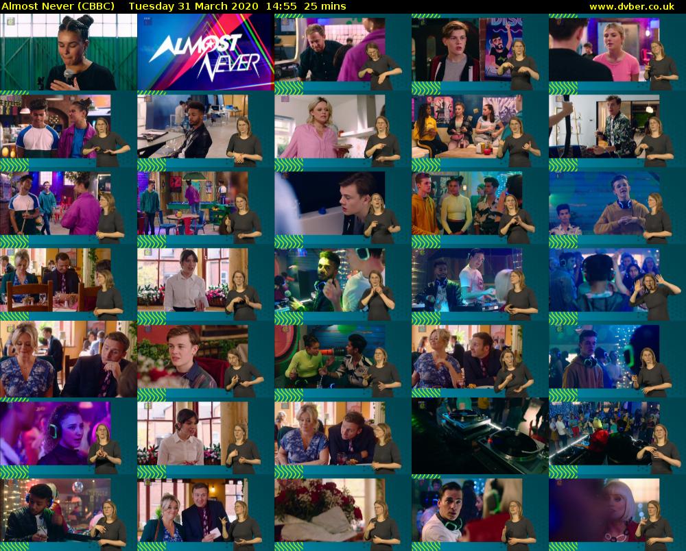 Almost Never (CBBC) Tuesday 31 March 2020 14:55 - 15:20