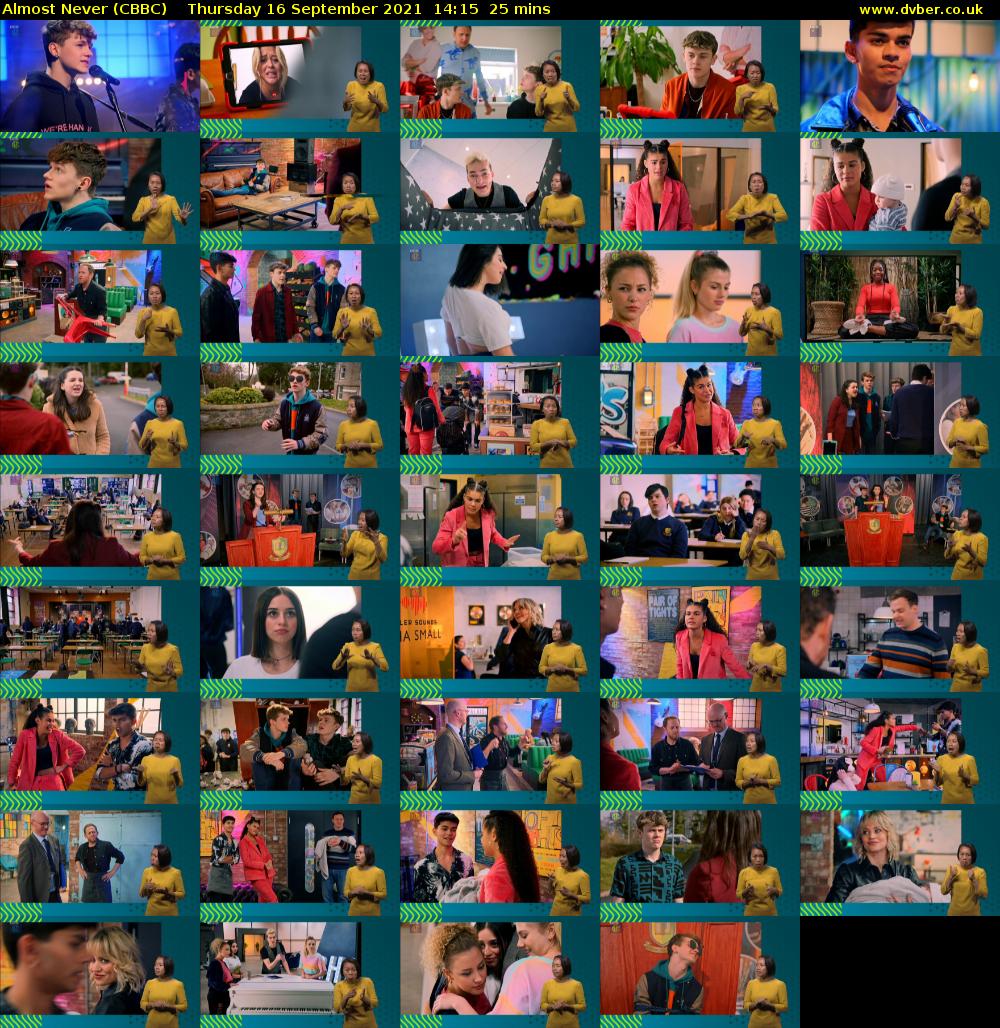 Almost Never (CBBC) Thursday 16 September 2021 14:15 - 14:40