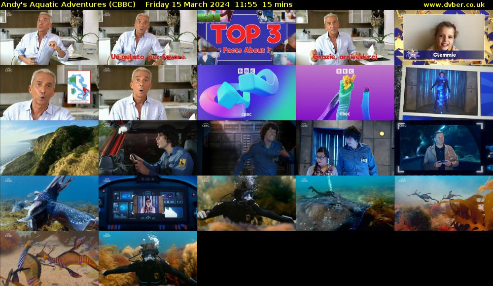 Andy's Aquatic Adventures (CBBC) Friday 15 March 2024 11:55 - 12:10