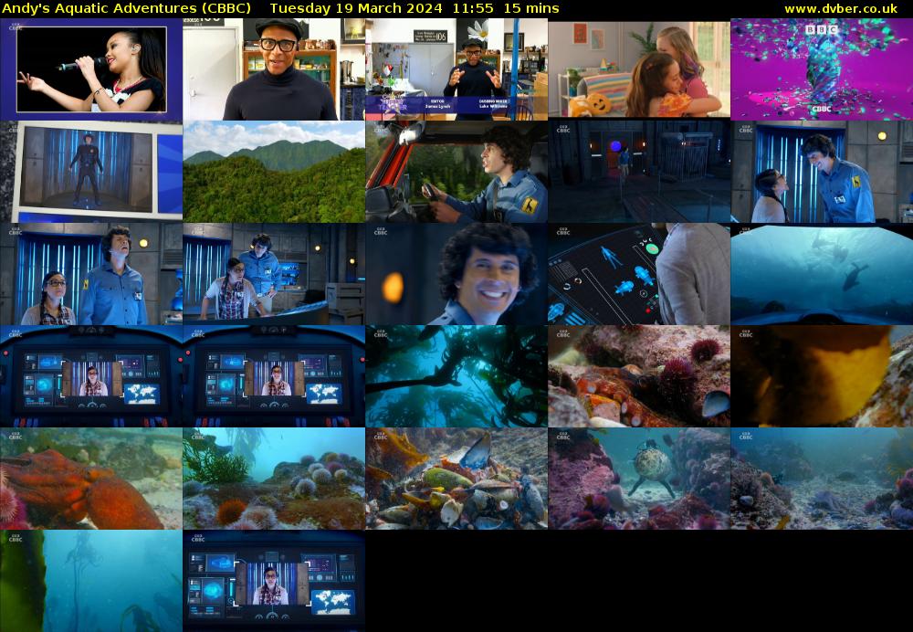 Andy's Aquatic Adventures (CBBC) Tuesday 19 March 2024 11:55 - 12:10