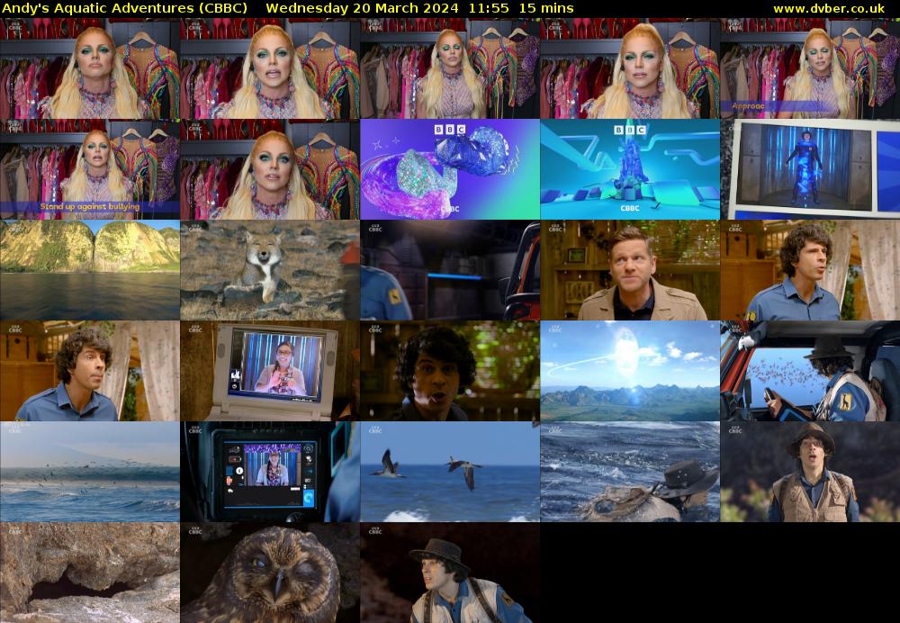 Andy's Aquatic Adventures (CBBC) Wednesday 20 March 2024 11:55 - 12:10