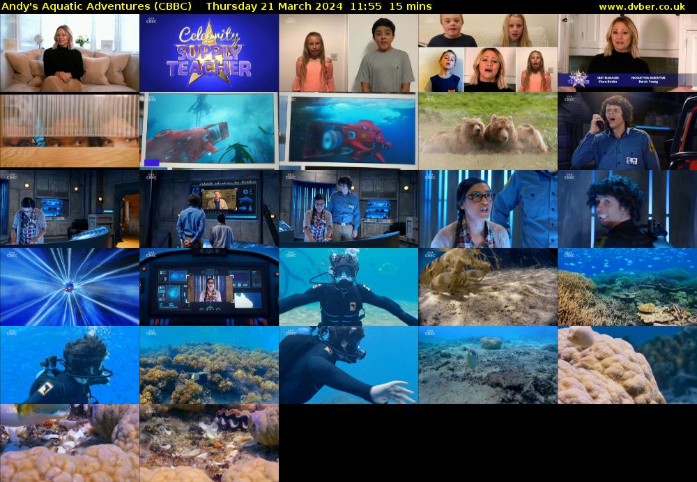 Andy's Aquatic Adventures (CBBC) Thursday 21 March 2024 11:55 - 12:10