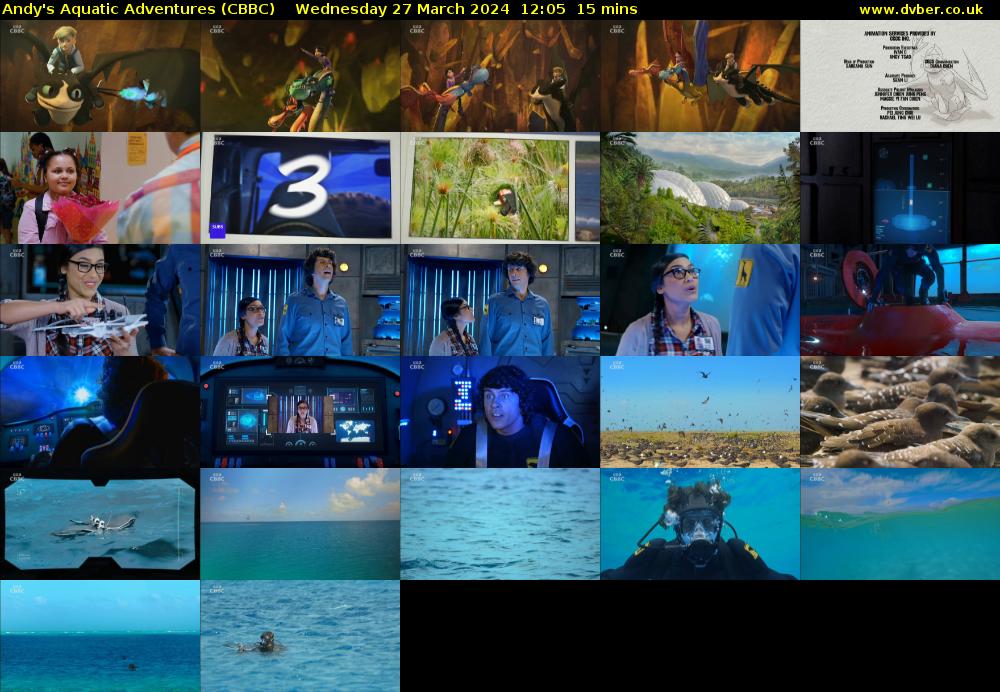 Andy's Aquatic Adventures (CBBC) Wednesday 27 March 2024 12:05 - 12:20