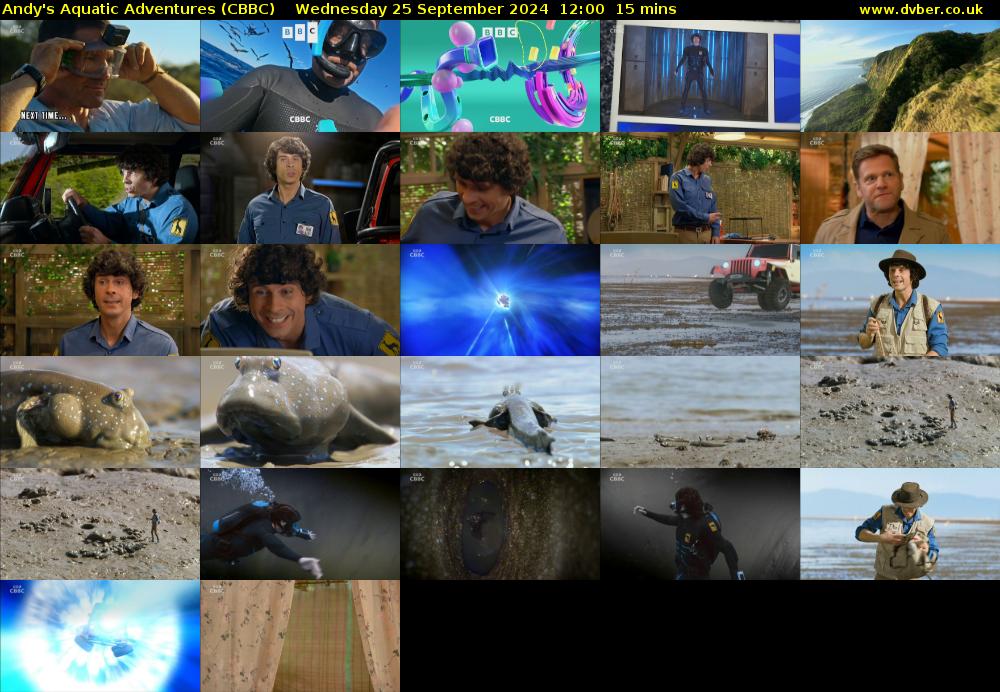Andy's Aquatic Adventures (CBBC) Wednesday 25 September 2024 12:00 - 12:15