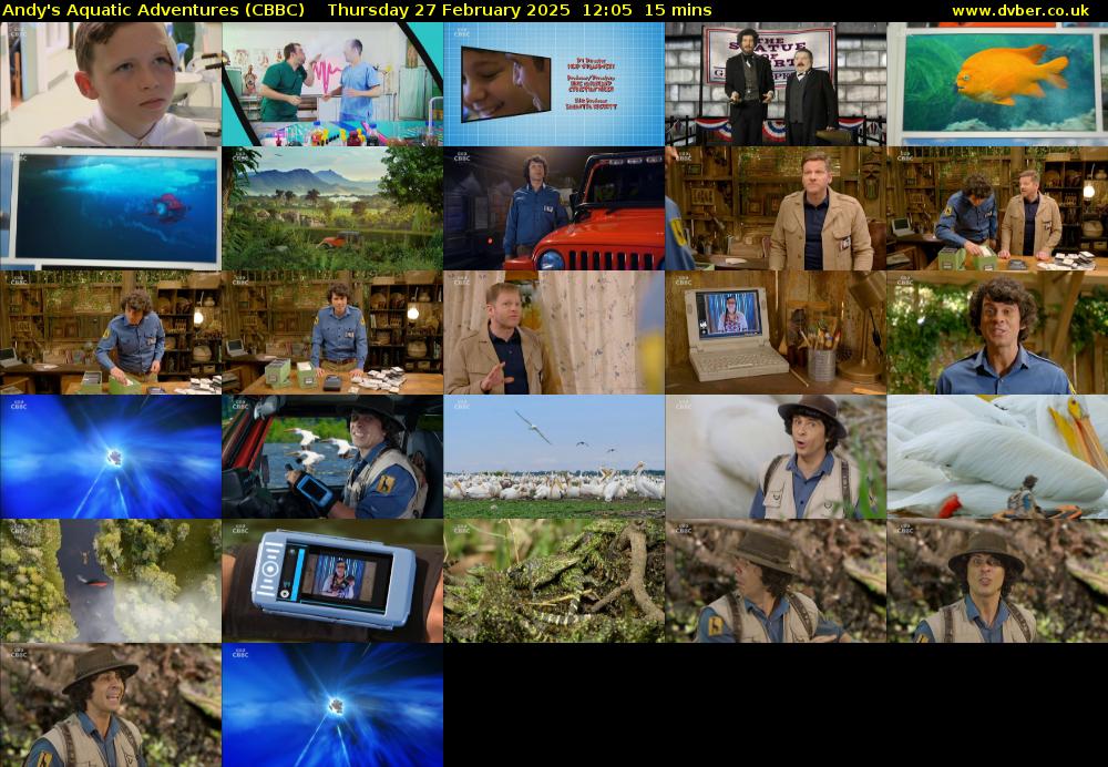 Andy's Aquatic Adventures (CBBC) Thursday 27 February 2025 12:05 - 12:20