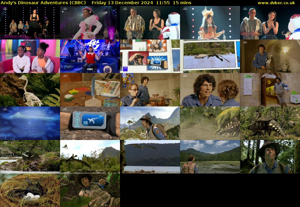 Andy's Dinosaur Adventures (CBBC) Friday 13 December 2024 11:55 - 12:10
