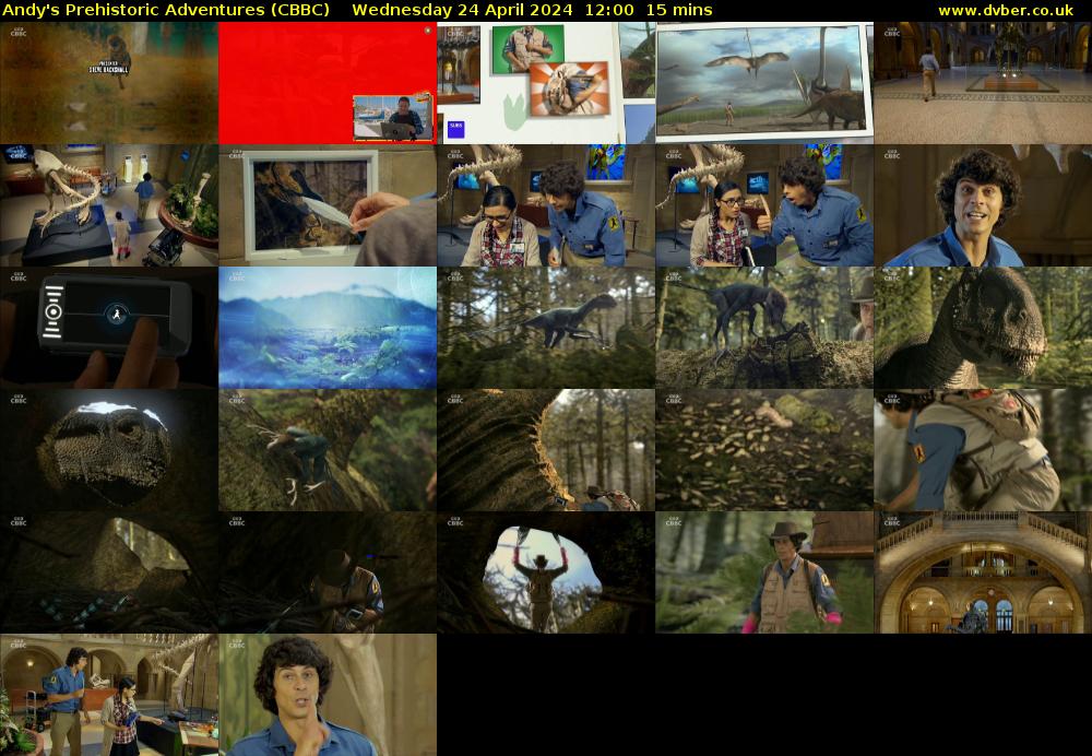 Andy's Prehistoric Adventures (CBBC) Wednesday 24 April 2024 12:00 - 12:15