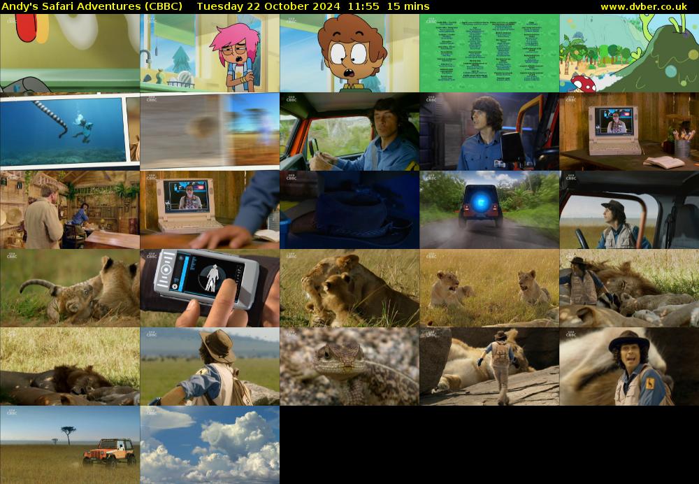 Andy's Safari Adventures (CBBC) Tuesday 22 October 2024 11:55 - 12:10