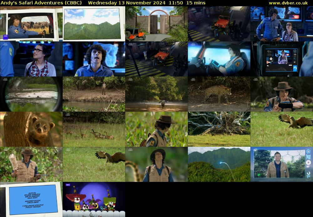Andy's Safari Adventures (CBBC) Wednesday 13 November 2024 11:50 - 12:05