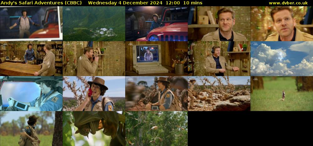 Andy's Safari Adventures (CBBC) Wednesday 4 December 2024 12:00 - 12:10