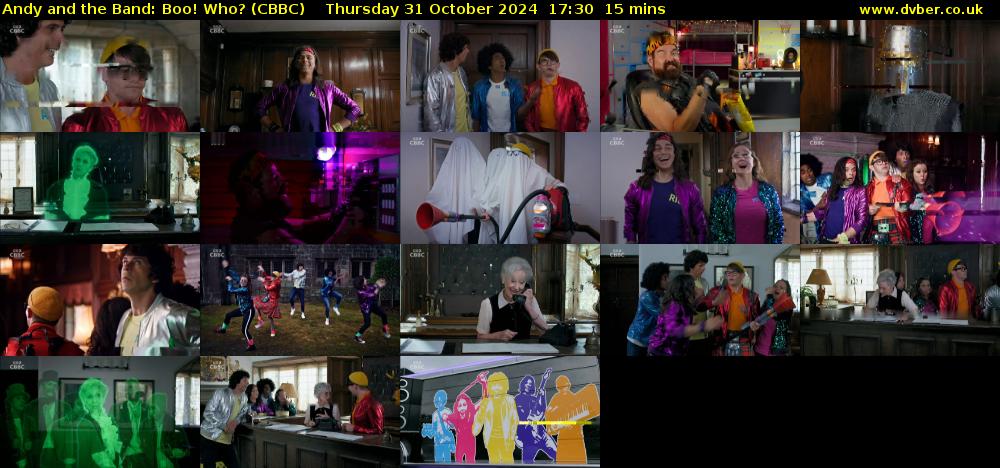 Andy and the Band: Boo! Who? (CBBC) Thursday 31 October 2024 17:30 - 17:45
