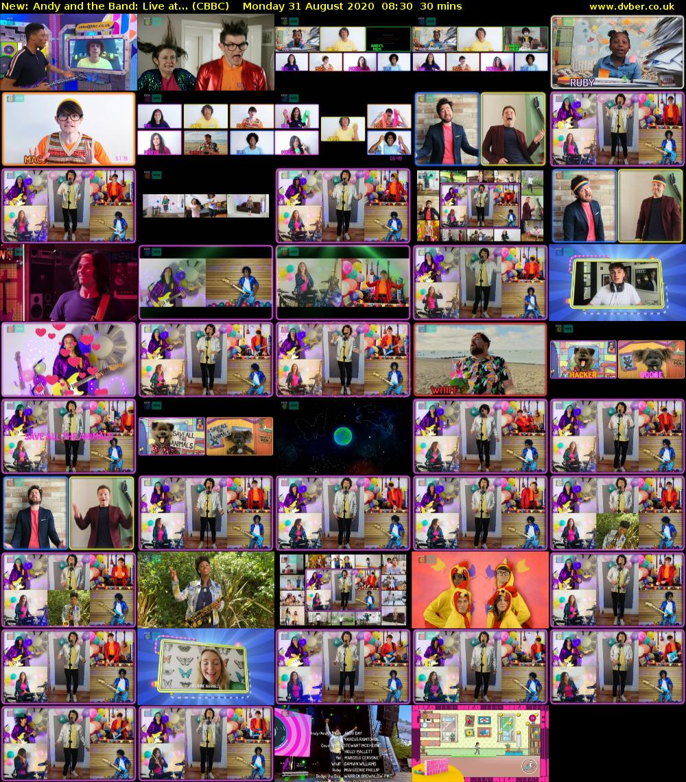 Andy and the Band: Live at... (CBBC) Monday 31 August 2020 08:30 - 09:00