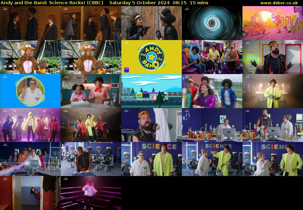Andy and the Band: Science Rocks! (CBBC) Saturday 5 October 2024 08:15 - 08:30