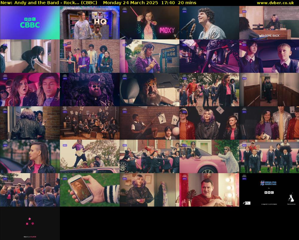 Andy and the Band - Rock... (CBBC) Monday 24 March 2025 17:40 - 18:00
