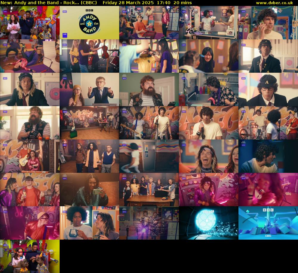 Andy and the Band - Rock... (CBBC) Friday 28 March 2025 17:40 - 18:00