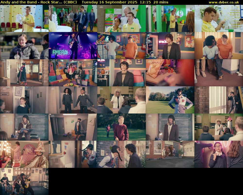 Andy and the Band - Rock Star... (CBBC) Tuesday 16 September 2025 12:15 - 12:35