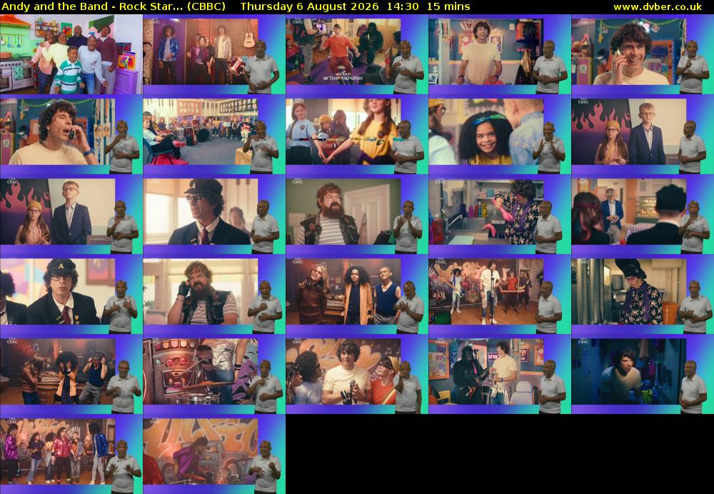 Andy and the Band - Rock Star... (CBBC) Thursday 6 August 2026 14:30 - 14:45