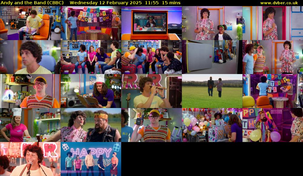 Andy and the Band (CBBC) Wednesday 12 February 2025 11:55 - 12:10