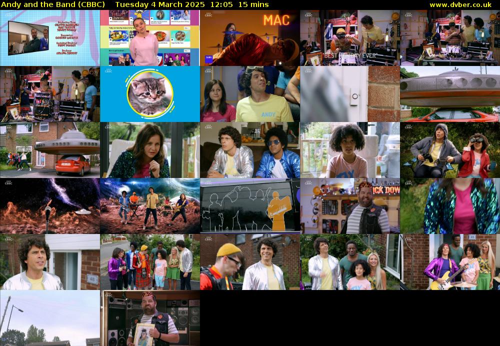 Andy and the Band (CBBC) Tuesday 4 March 2025 12:05 - 12:20