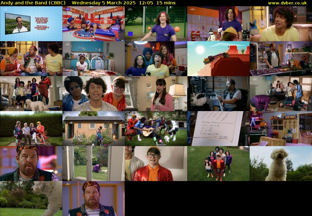 Andy and the Band (CBBC) Wednesday 5 March 2025 12:05 - 12:20