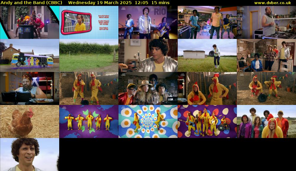 Andy and the Band (CBBC) Wednesday 19 March 2025 12:05 - 12:20