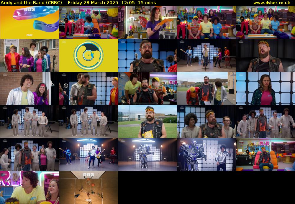 Andy and the Band (CBBC) Friday 28 March 2025 12:05 - 12:20
