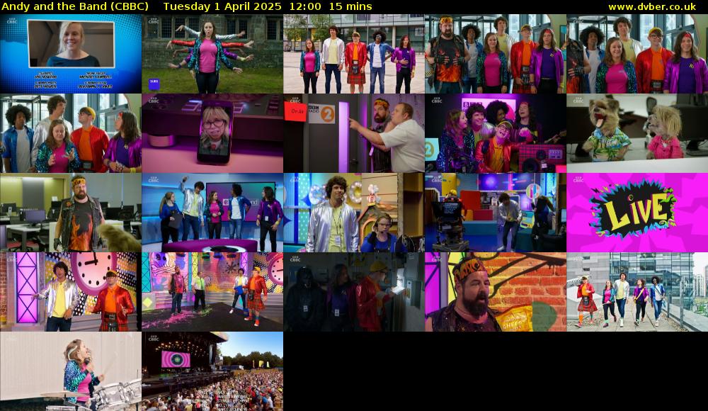 Andy and the Band (CBBC) Tuesday 1 April 2025 12:00 - 12:15