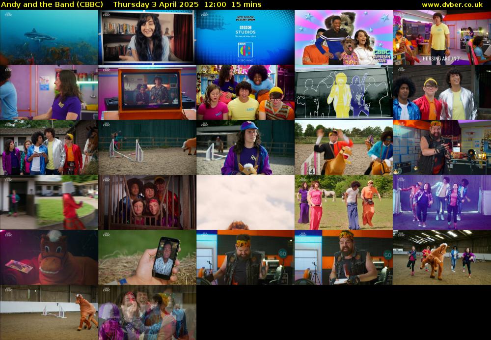 Andy and the Band (CBBC) Thursday 3 April 2025 12:00 - 12:15