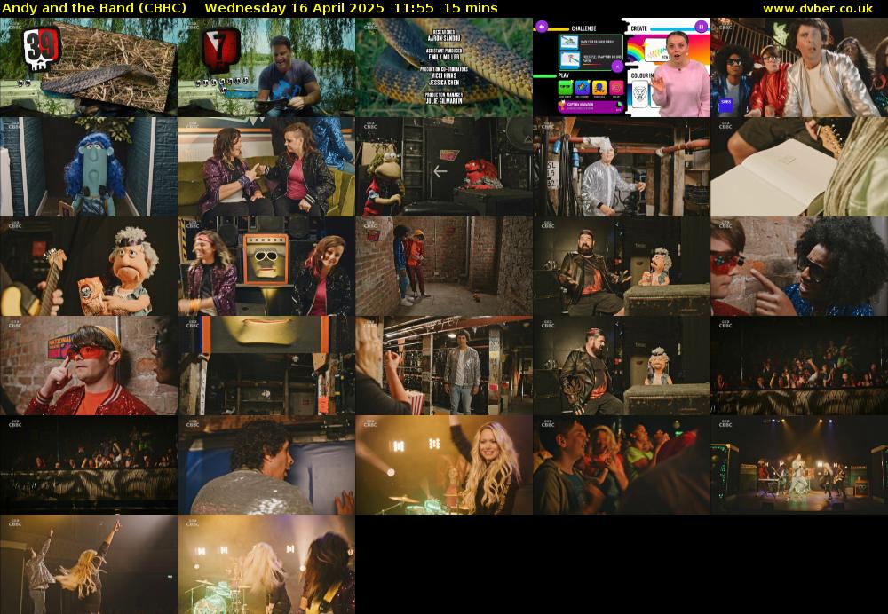 Andy and the Band (CBBC) Wednesday 16 April 2025 11:55 - 12:10