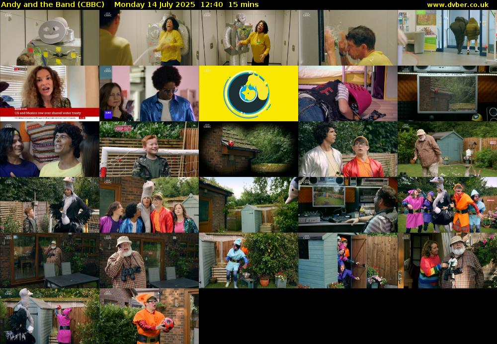 Andy and the Band (CBBC) Monday 14 July 2025 12:40 - 12:55