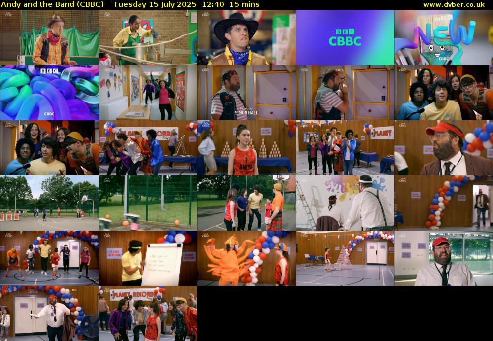 Andy and the Band (CBBC) Tuesday 15 July 2025 12:40 - 12:55