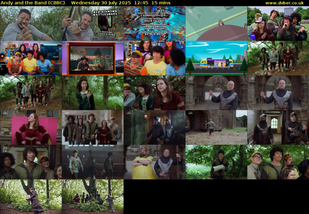 Andy and the Band (CBBC) Wednesday 30 July 2025 12:45 - 13:00