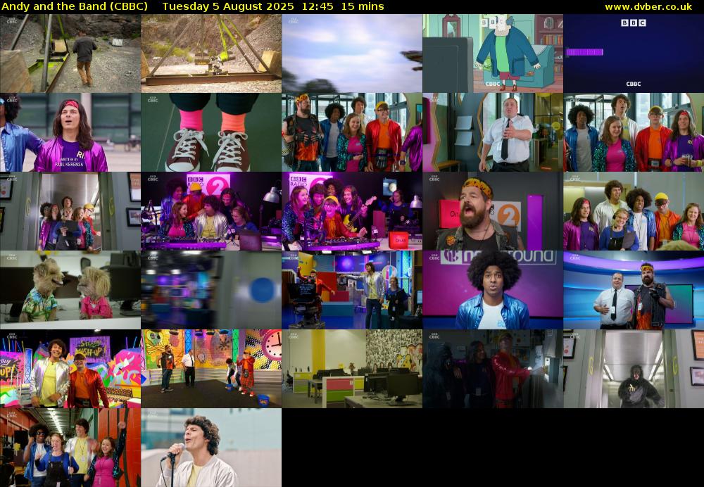 Andy and the Band (CBBC) Tuesday 5 August 2025 12:45 - 13:00