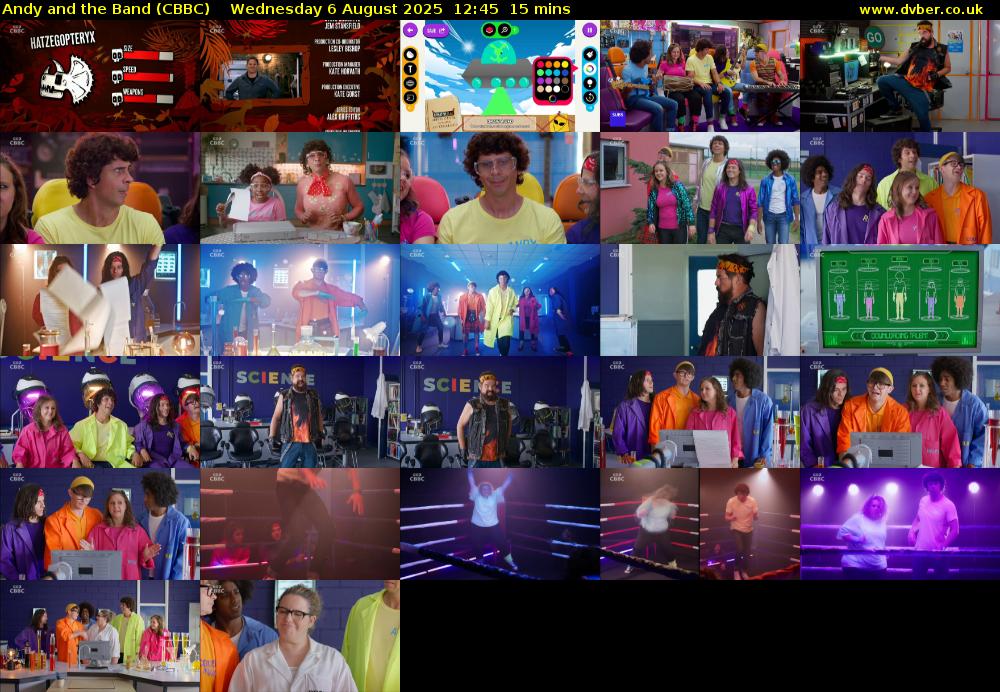Andy and the Band (CBBC) Wednesday 6 August 2025 12:45 - 13:00