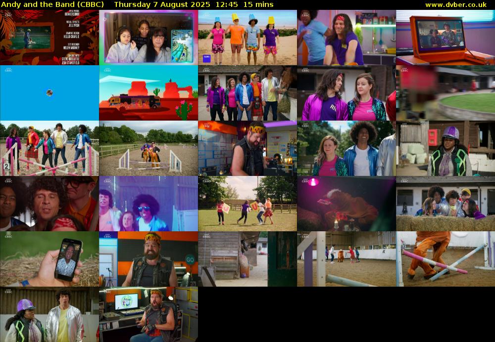 Andy and the Band (CBBC) Thursday 7 August 2025 12:45 - 13:00